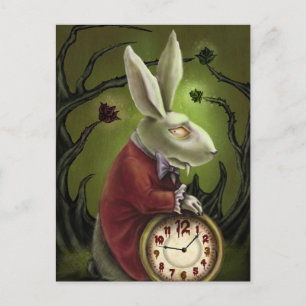 White Vampire Rabbit Vykort
