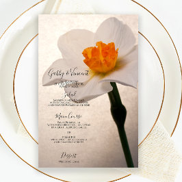 White Vår Daffodil Bröllop Menu