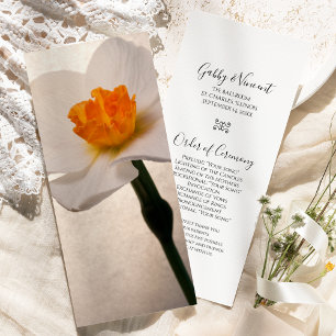 White Vår Daffodil Bröllopsprogram Program