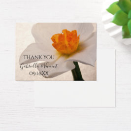 White Vår Daffodils Wedding Favor Märkres Visitkort