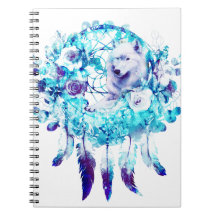 White Varg Dreamcatcher Lila Blue Blommigt