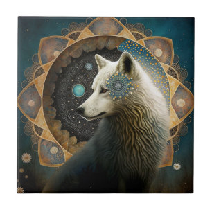 White Varg Mandala Kakelplatta