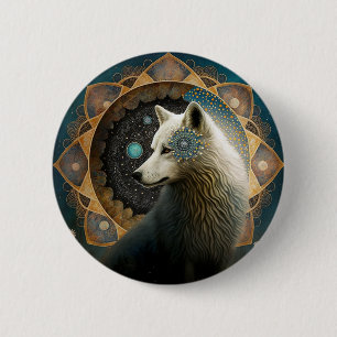 White Varg Mandala Knapp