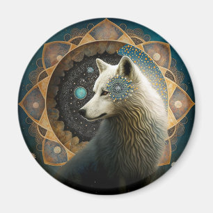 White Varg Mandala Magnet