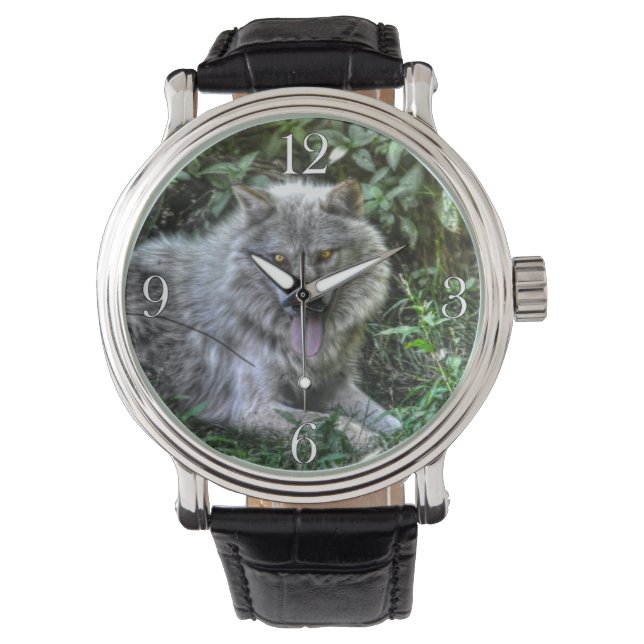 White Varg Wildlife Design Armbandsur (Framsida)