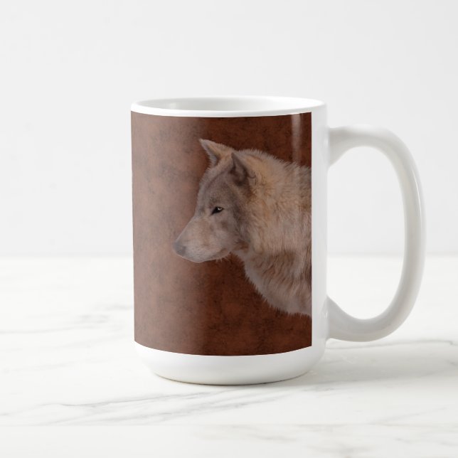 White Varg Wildlife Photo Art Drinkware Kaffemugg (Höger)
