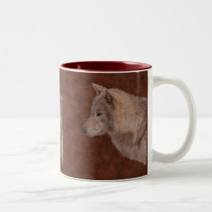 White Varg Wildlife Photo Art Drinkware Två-Tonad Mugg