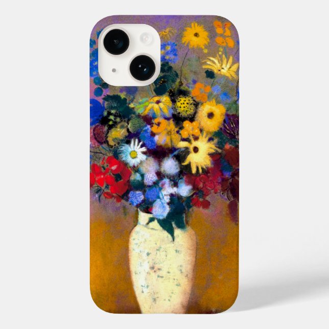 White Vas med Flowers Odilon Redon (Baksida)