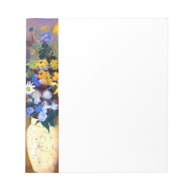 White Vas med Flowers Odilon Redon Anteckningsblock (Framsida)