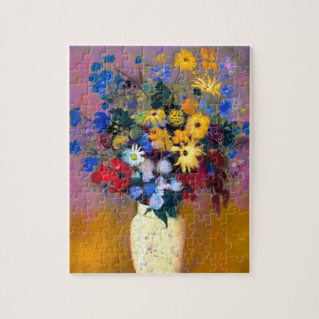White Vas med Flowers Odilon Redon Pussel (Vertikal)