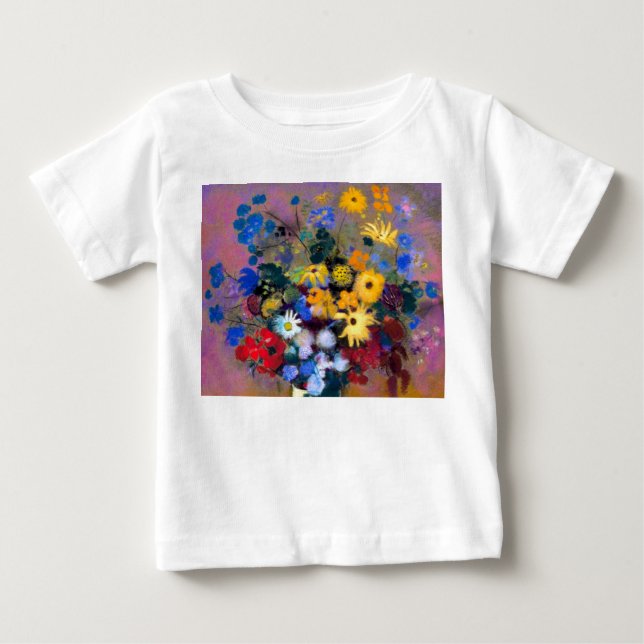 White Vas med Flowers Odilon Redon T Shirt (Framsida)