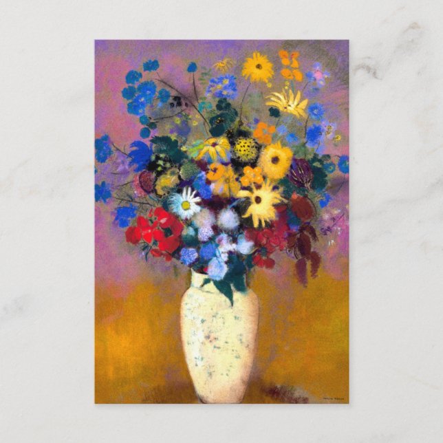 White Vas med Flowers Odilon Redon Tilläggskort (Framsida)