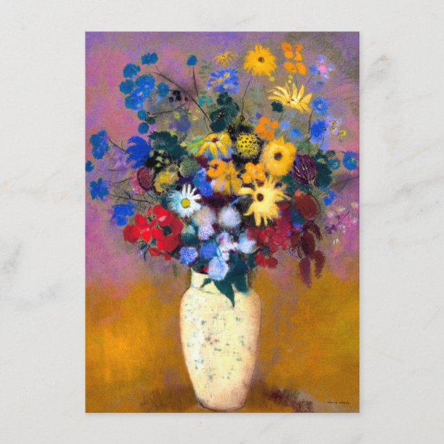 White Vas med Flowers Odilon Redon Tilläggskort (Framsida)