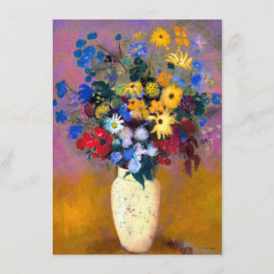 White Vas med Flowers Odilon Redon Tilläggskort