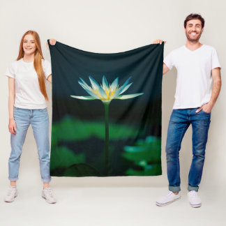 White Vatten Lily Fleecefilt