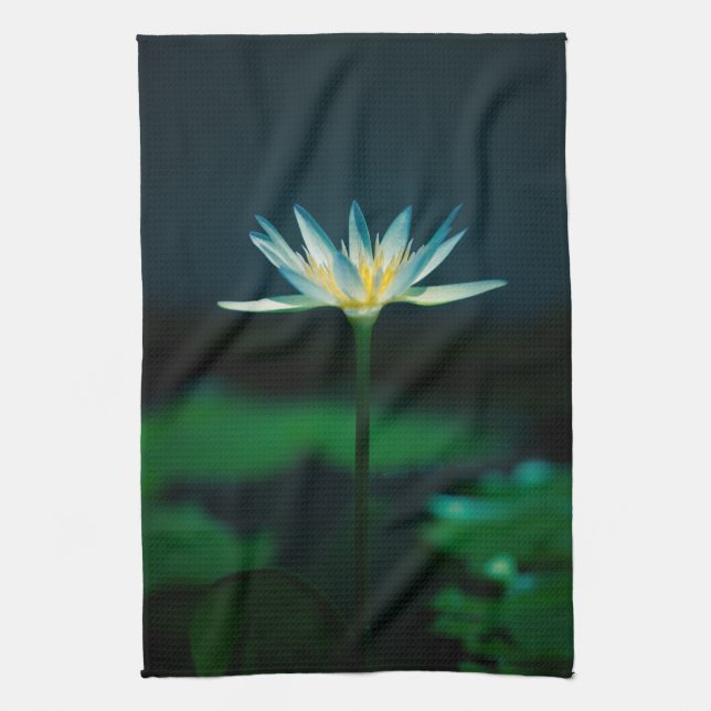 White Vatten Lily Kökshandduk (Vertikal)