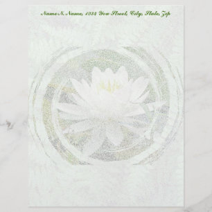 White Vatten Lily Letterhead Stationery Brevhuvud