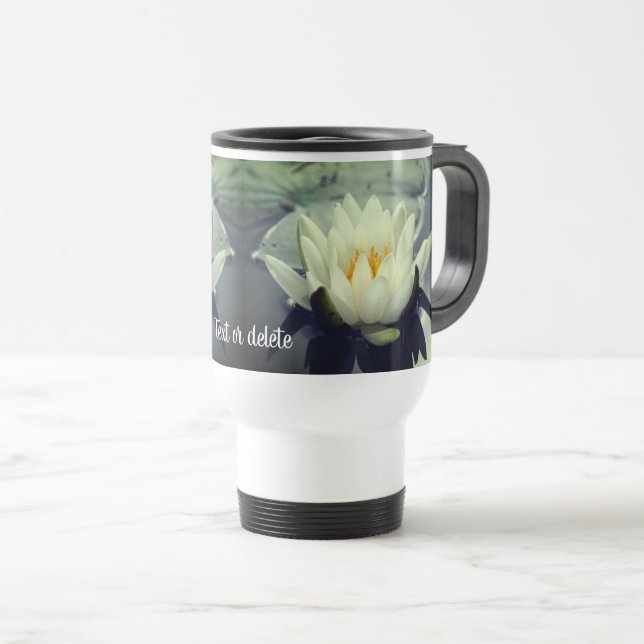 White Vatten Lily Lotus Personlig Resemugg (Framsida höger)