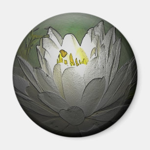 White Vatten Lily Magnet