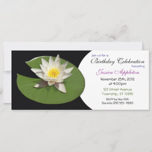 White Vatten Lily Pad Birthday-inbjudan Inbjudningar