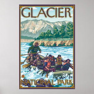 White Vatten Raiting - Glacier National Park, MT Poster