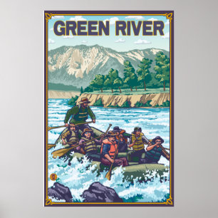 White Vatten Raiting - Grönt River, Washington Poster