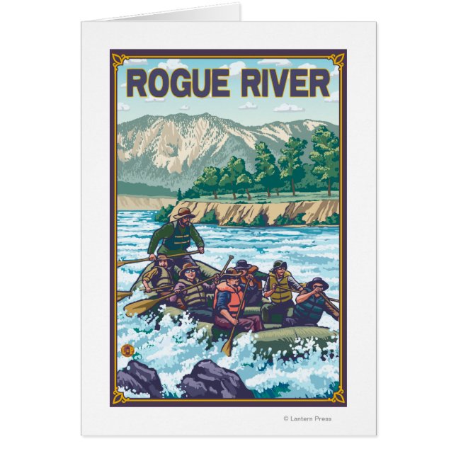 White Vatten Raiting - Rogue River, Oregon Hälsningskort (Framsidan)