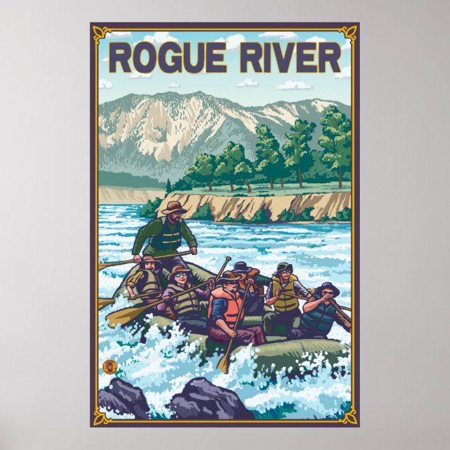 White Vatten Raiting - Rogue River, Oregon Poster (Framsidan)
