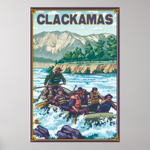 White Vatten Rawing - Clackamas, Oregon Poster
