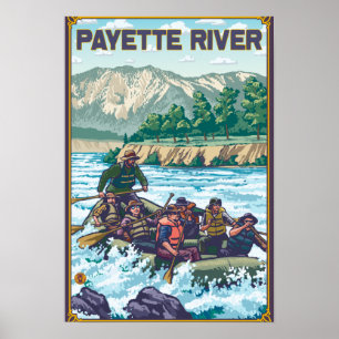 White Vatten Rawing - Payette River, Idaho Poster