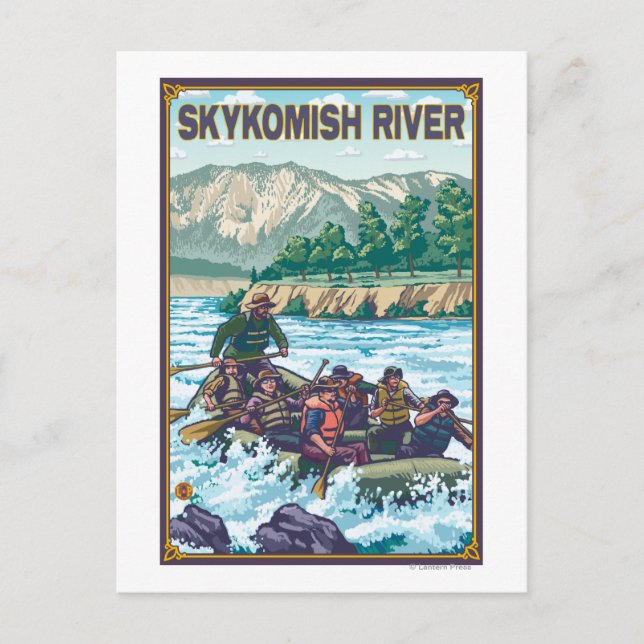 White Vatten Rawing - Skykomish River, Washingto Vykort (Framsida)