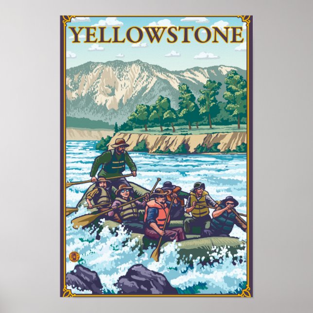 White Vatten Rawing - Yellowstone National Park Poster (Framsidan)