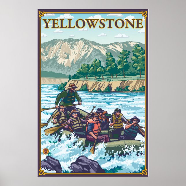 White Vatten Rawing - Yellowstone National Park Poster (Framsidan)