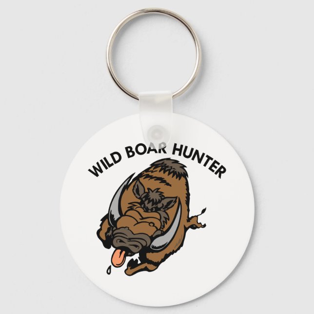 White Vild Boar Hunter Nyckelring (Framsida)