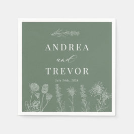 White Vild Flowers | Boho Chic Bröllop Pappersservett