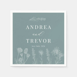 White Vild Flowers | Boho Chic Bröllop Pappersservett