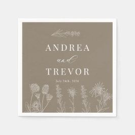 White Vild Flowers | Boho Chic Bröllop Pappersservett