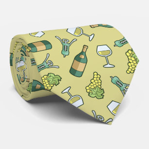 White Vin Mönster Neck Tie Slips