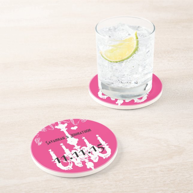 White Vintage Chandelier Rosa Underlägg (Sidan)