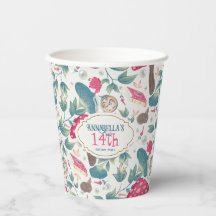 White Vintage Cottagecore Mushroom Birthday