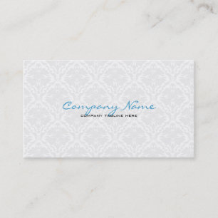 White Vintage Orante Blommigt Damasks Mönster Visitkort
