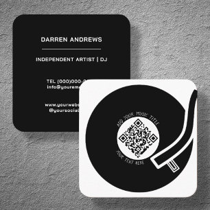 White Vinyl LP   QR-kod för musik Fyrkantigt Visitkort