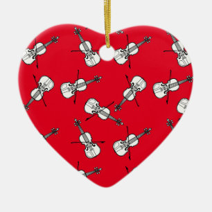 White Violins Julgransprydnad Keramik