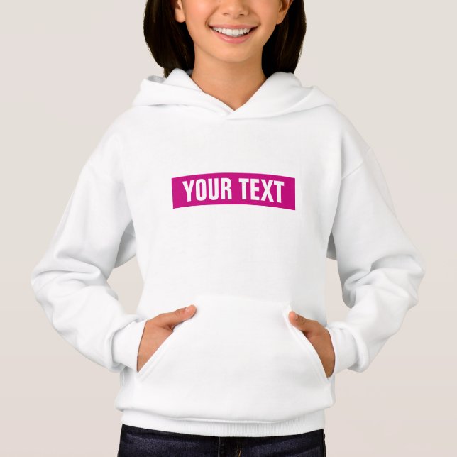 White Viva Magenta Anpassa textflickor i Namn T Shirt (Framsida)