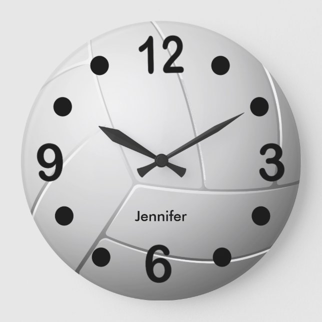 White Volleyball Stil Stor Klocka (Framsida)