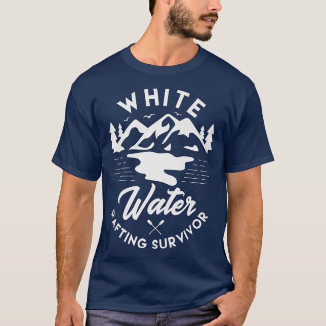 White water rafting survivor Design for a fan T Shirt (Framsida)