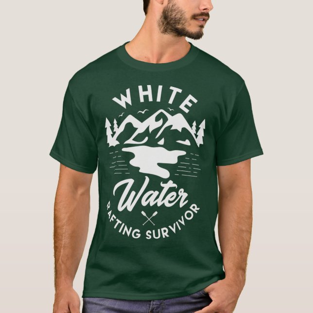 White water rafting survivor Design for a fan T Shirt (Framsida)