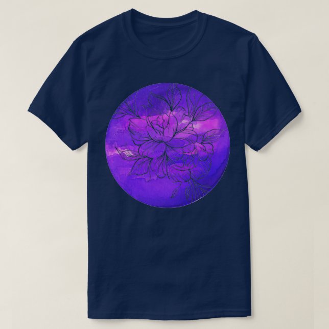 White Watercolor Peony Flower T Shirt (Design framsida)