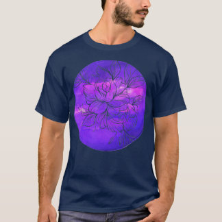 White Watercolor Peony Flower T Shirt