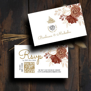 White Watercolor QR OSA Islamic Bröllop Website Tilläggskort